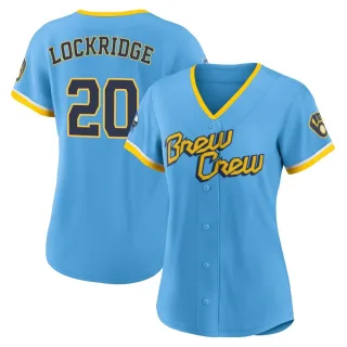 Authentic Women's Brandon Lockridge Milwaukee Brewers Powder 2022 City Connect Jersey - Blue