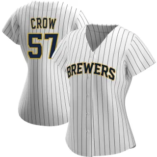 Authentic Women's Coleman Crow Milwaukee Brewers Alternate Jersey - White/Navy