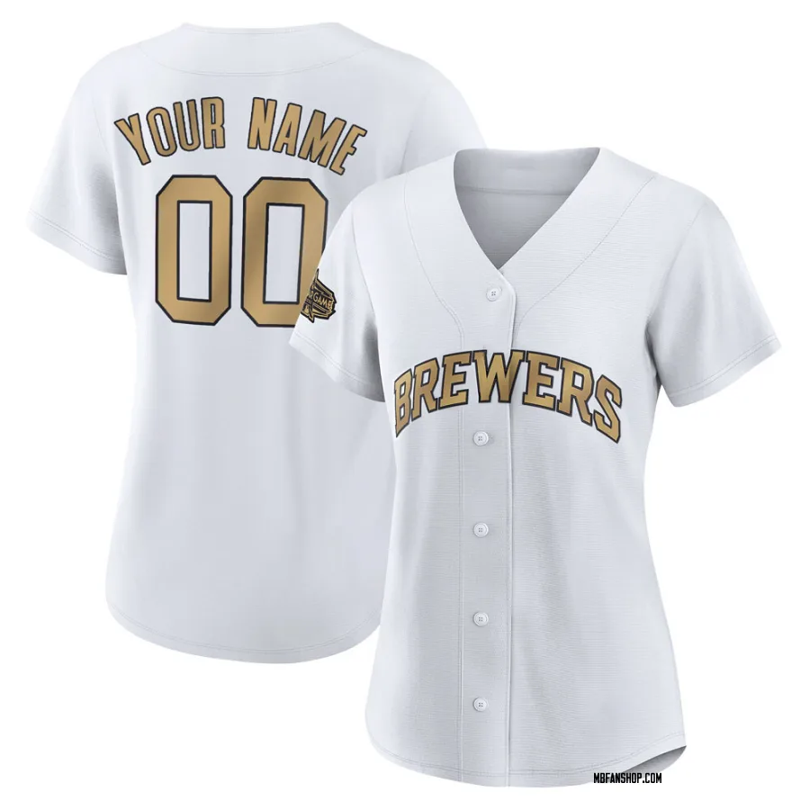 Authentic Women's Custom Milwaukee Brewers 2022 All-Star Game Jersey - White