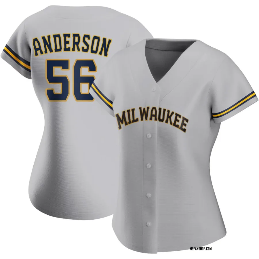 Authentic Women's Grant Anderson Milwaukee Brewers Road Jersey - Gray