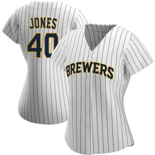Authentic Women's Greg Jones Milwaukee Brewers Alternate Jersey - White/Navy
