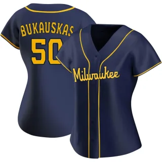 Authentic Women's J.B. Bukauskas Milwaukee Brewers Alternate Jersey - Navy