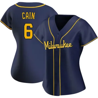 Authentic Women's Lorenzo Cain Milwaukee Brewers Alternate Jersey - Navy