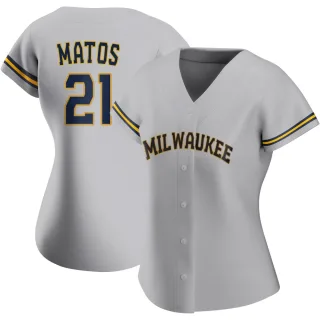 Authentic Women's Luis Matos Milwaukee Brewers Road Jersey - Gray