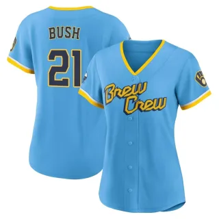 Authentic Women's Matt Bush Milwaukee Brewers Powder 2022 City Connect Jersey - Blue