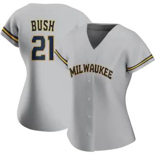 Authentic Women's Matt Bush Milwaukee Brewers Road Jersey - Gray