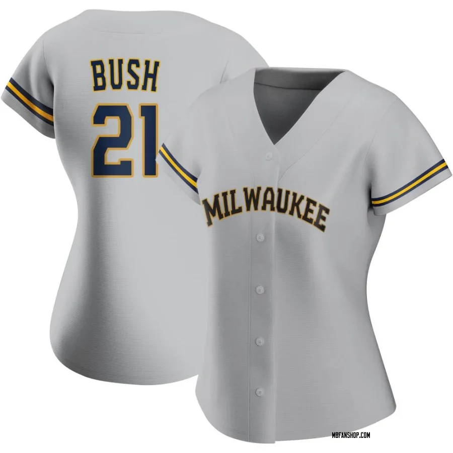 Authentic Women's Matt Bush Milwaukee Brewers Road Jersey - Gray