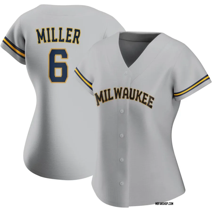 Authentic Women's Owen Miller Milwaukee Brewers Road Jersey - Gray