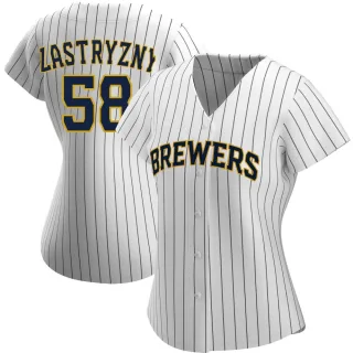 Authentic Women's Rob Zastryzny Milwaukee Brewers Alternate Jersey - White/Navy