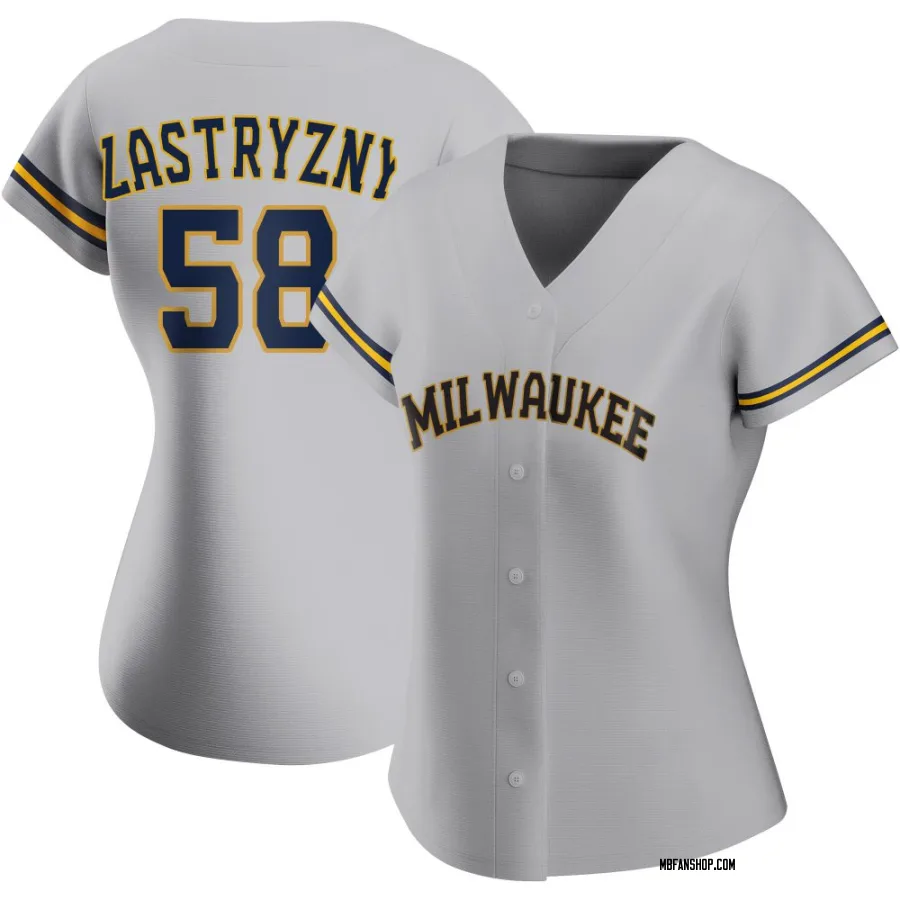 Authentic Women's Rob Zastryzny Milwaukee Brewers Road Jersey - Gray