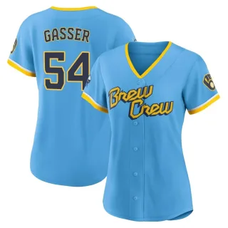 Authentic Women's Robert Gasser Milwaukee Brewers Powder 2022 City Connect Jersey - Blue