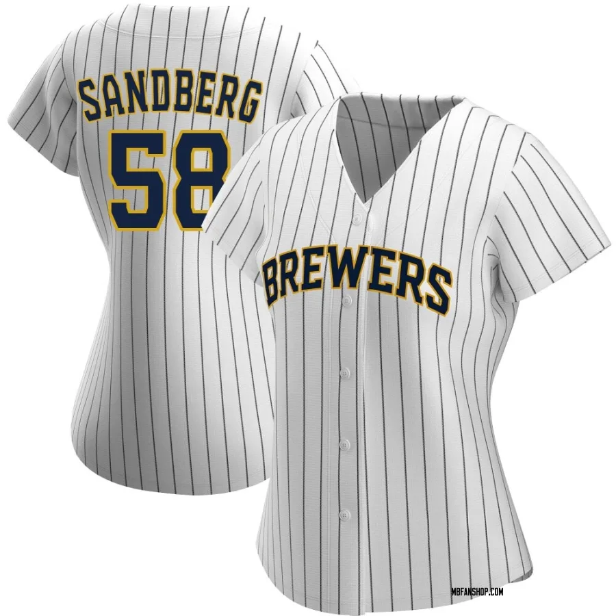 Authentic Women's Ryan Sandberg Milwaukee Brewers Alternate Jersey - White/Navy