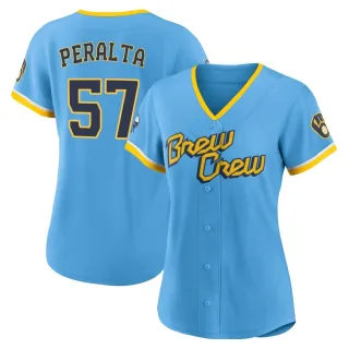 Authentic Women's Sammy Peralta Milwaukee Brewers Powder 2022 City Connect Jersey - Blue