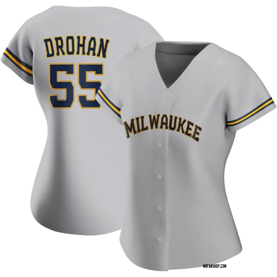 Authentic Women's Shane Drohan Milwaukee Brewers Road Jersey - Gray