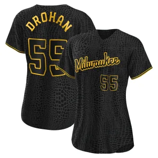Authentic Women's Shane Drohan Milwaukee Brewers Snake Skin City Jersey - Black