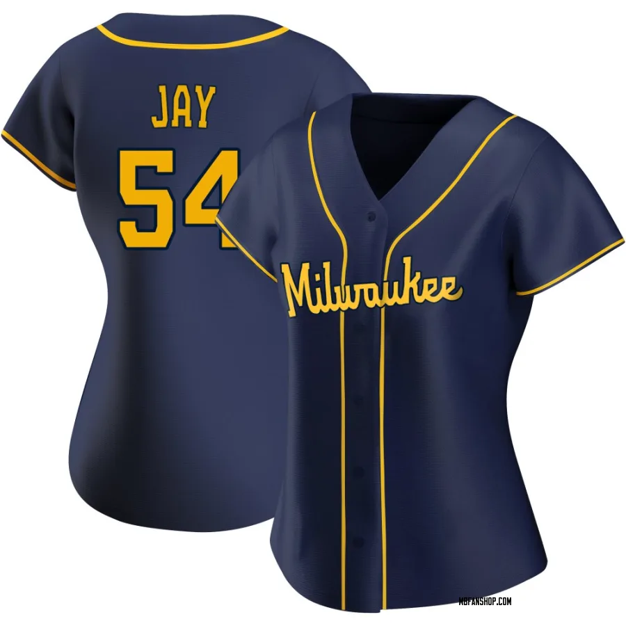 Authentic Women's Tyler Jay Milwaukee Brewers Alternate Jersey - Navy