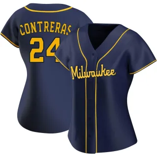 Authentic Women's William Contreras Milwaukee Brewers Alternate Jersey - Navy