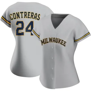 Authentic Women's William Contreras Milwaukee Brewers Road Jersey - Gray
