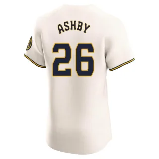 Elite Men's Aaron Ashby Milwaukee Brewers Home Jersey - Cream