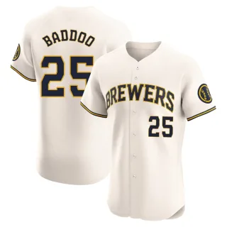 Elite Men's Akil Baddoo Milwaukee Brewers Home Jersey - Cream