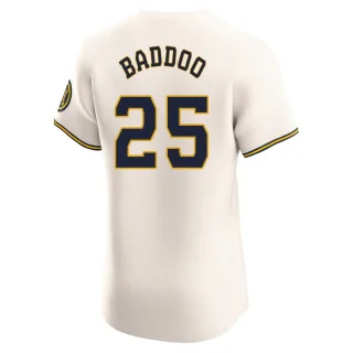 Elite Men's Akil Baddoo Milwaukee Brewers Home Jersey - Cream