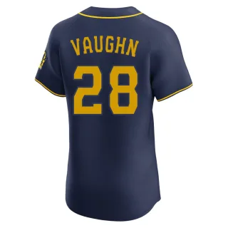 Elite Men's Andrew Vaughn Milwaukee Brewers Alternate Jersey - Navy