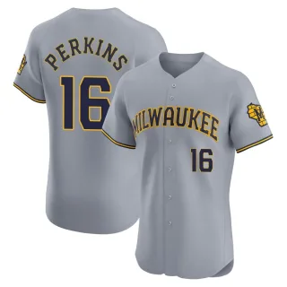 Elite Men's Blake Perkins Milwaukee Brewers Road Jersey - Gray