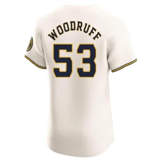Elite Men's Brandon Woodruff Milwaukee Brewers Home Jersey - Cream