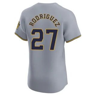 Elite Men's Carlos Rodriguez Milwaukee Brewers Road Jersey - Gray
