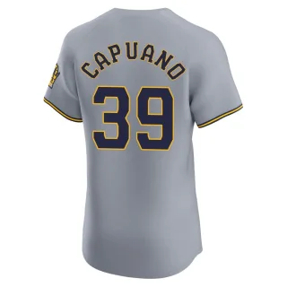 Elite Men's Chris Capuano Milwaukee Brewers Road Jersey - Gray