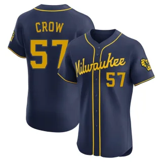 Elite Men's Coleman Crow Milwaukee Brewers Alternate Jersey - Navy