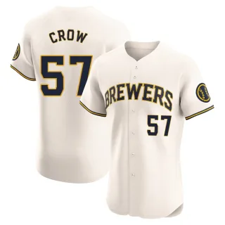Elite Men's Coleman Crow Milwaukee Brewers Home Jersey - Cream