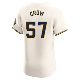Elite Men's Coleman Crow Milwaukee Brewers Home Jersey - Cream