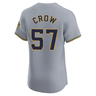 Elite Men's Coleman Crow Milwaukee Brewers Road Jersey - Gray