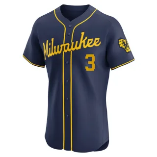 Elite Men's Corey Ray Milwaukee Brewers Alternate Jersey - Navy