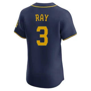 Elite Men's Corey Ray Milwaukee Brewers Alternate Jersey - Navy