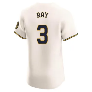 Elite Men's Corey Ray Milwaukee Brewers Home Jersey - Cream