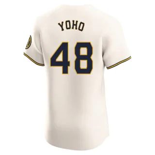 Elite Men's Craig Yoho Milwaukee Brewers Home Jersey - Cream