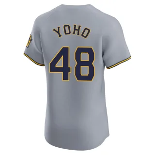 Elite Men's Craig Yoho Milwaukee Brewers Road Jersey - Gray