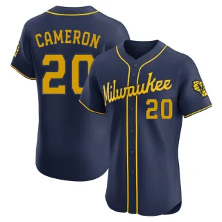 Elite Men's Daz Cameron Milwaukee Brewers Alternate Jersey - Navy