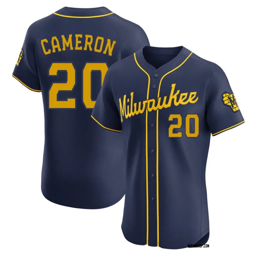 Elite Men's Daz Cameron Milwaukee Brewers Alternate Jersey - Navy
