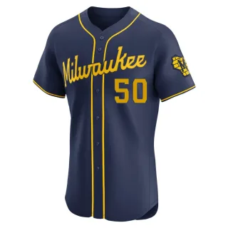 Elite Men's Easton McGee Milwaukee Brewers Alternate Jersey - Navy