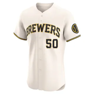 Elite Men's Easton McGee Milwaukee Brewers Home Jersey - Cream