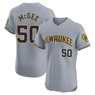 Elite Men's Easton McGee Milwaukee Brewers Road Jersey - Gray