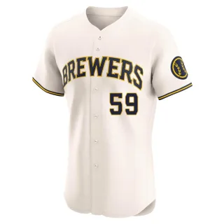 Elite Men's Elvis Peguero Milwaukee Brewers Home Jersey - Cream