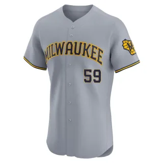Elite Men's Elvis Peguero Milwaukee Brewers Road Jersey - Gray