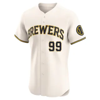 Elite Men's Gary Sanchez Milwaukee Brewers Home Jersey - Cream
