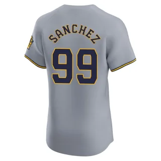 Elite Men's Gary Sanchez Milwaukee Brewers Road Jersey - Gray