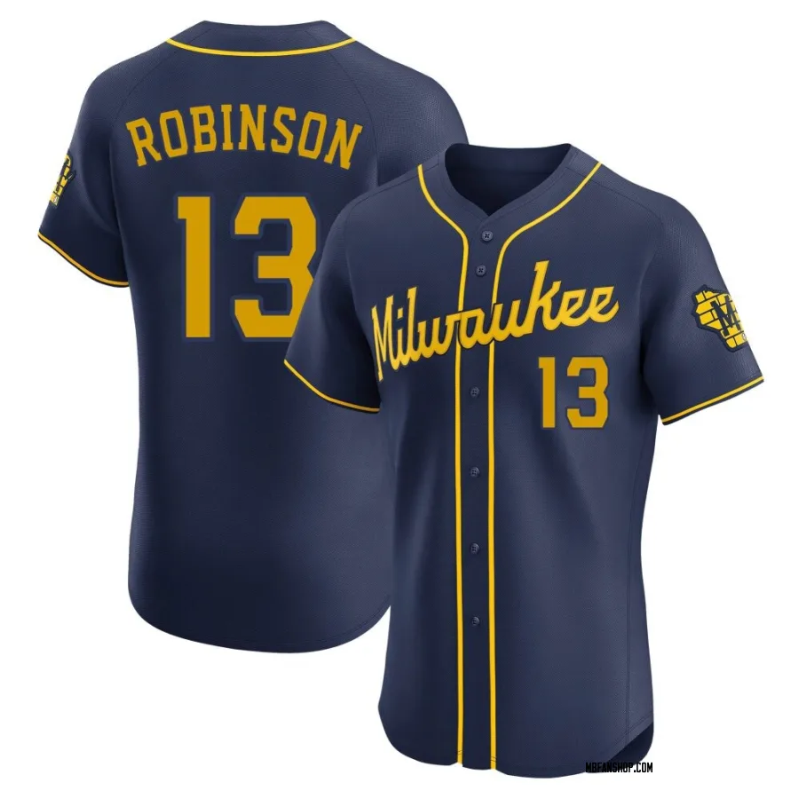 Elite Men's Glenn Robinson Milwaukee Brewers Alternate Jersey - Navy