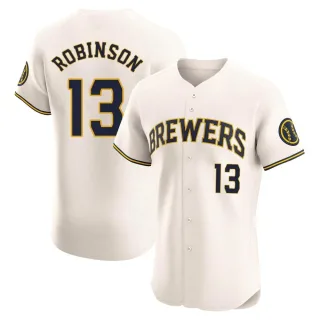 Elite Men's Glenn Robinson Milwaukee Brewers Home Jersey - Cream